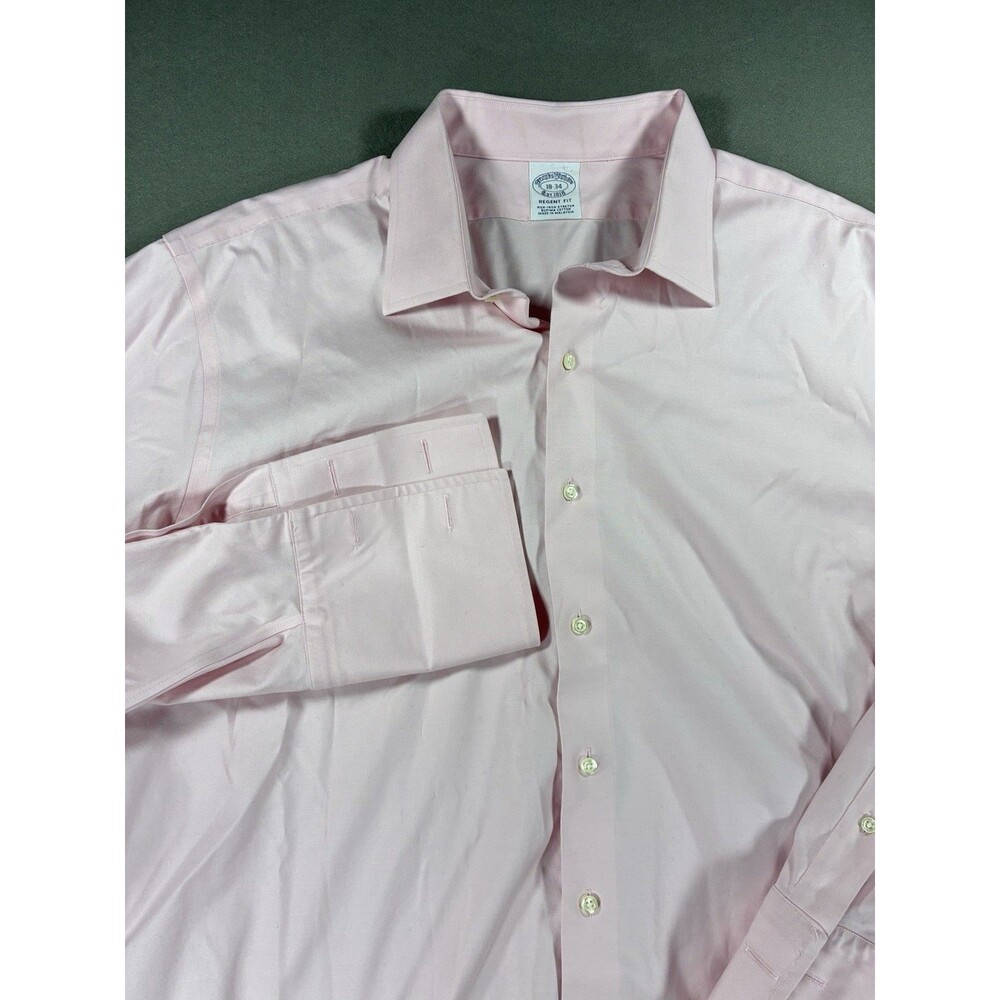 Brooks Brothers Regent Fit Pink Dress Shirt Mens 18-34 Non Iron Supima